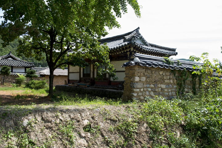 오봉종택_담 너머로 본 종택 뒷모습 (촬영년도 : 2015년)