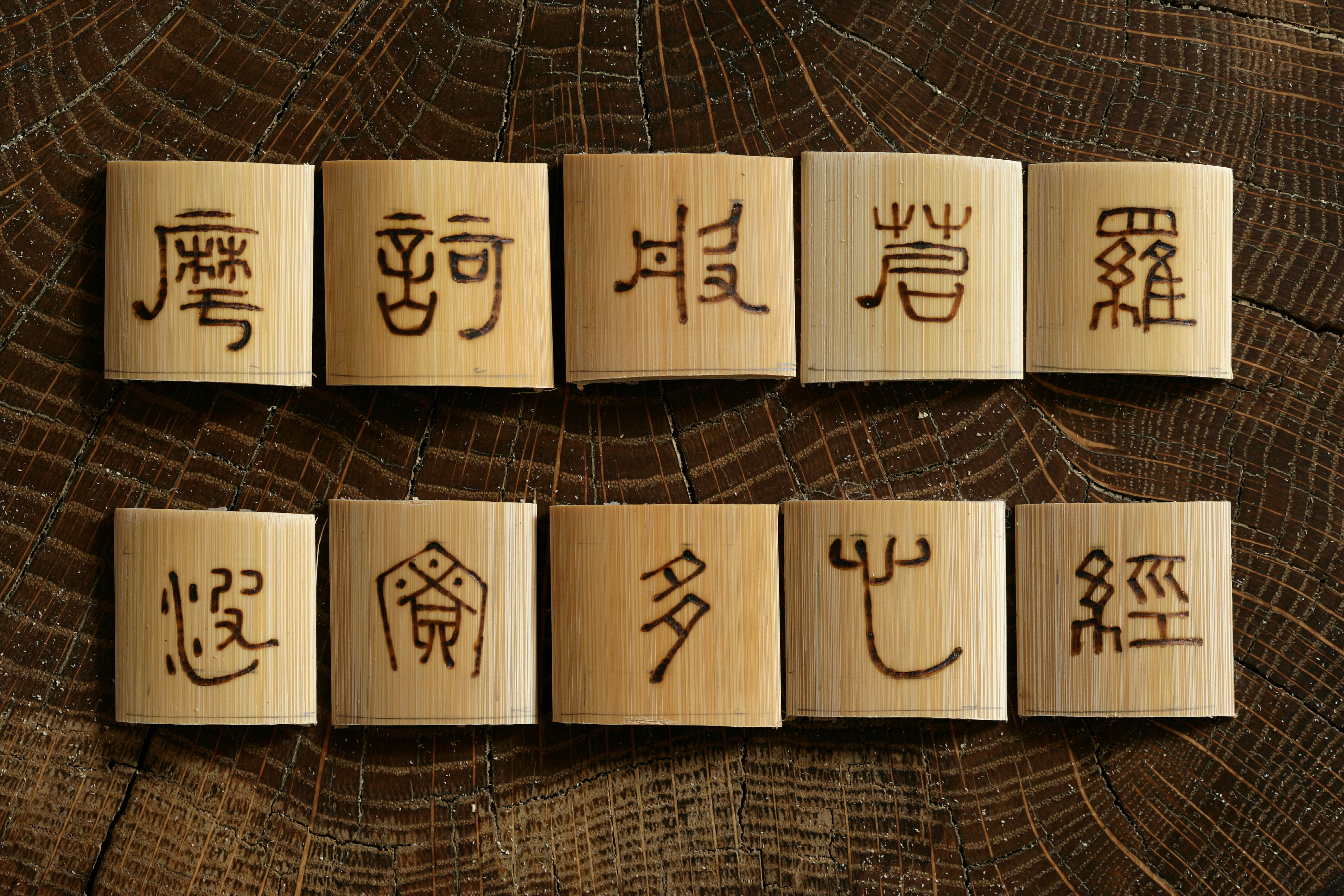 84833_낙 좋은 죽편들- 마하반야바라밀다심경(전서체)_낙죽장_국가유산청