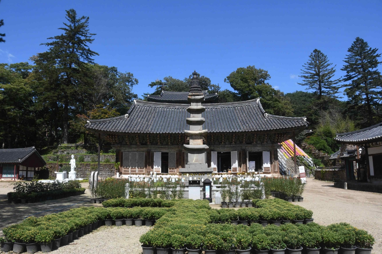 공주 마곡사 오층석탑 전경