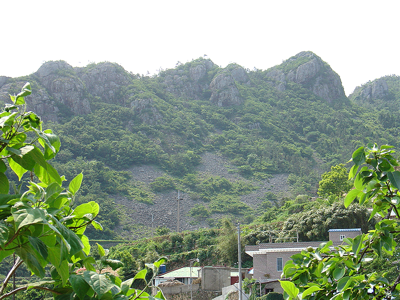 마을에서본응봉산