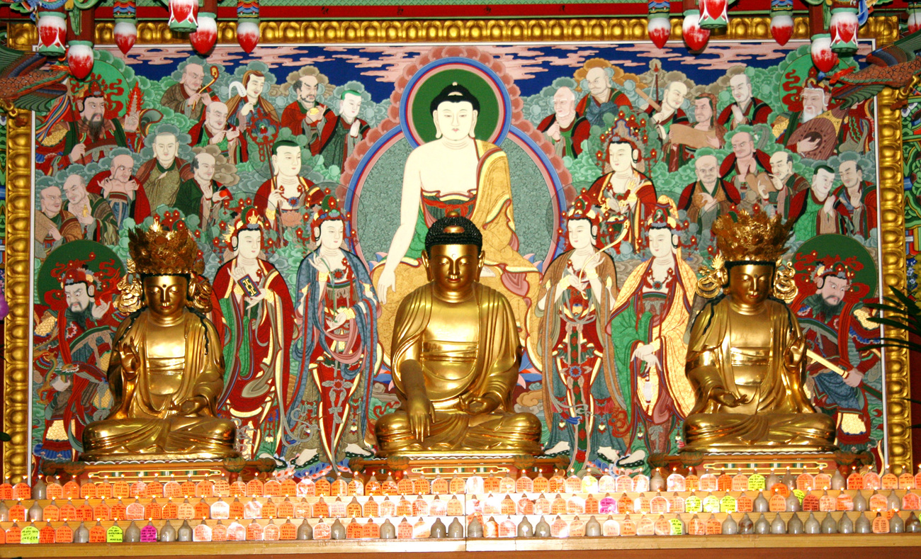 천축사 목조석가삼존불