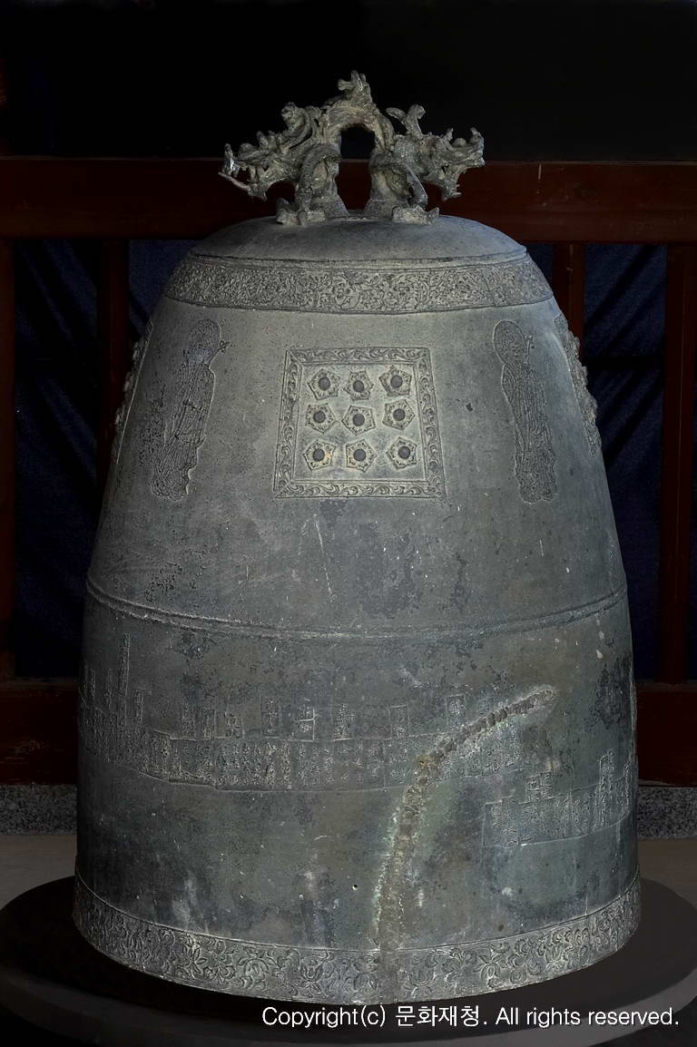 사인비구 제작 동종-의왕 청계사 동종(思印比丘製作 銅鍾-儀旺 淸溪寺 銅鍾) 측면 사진