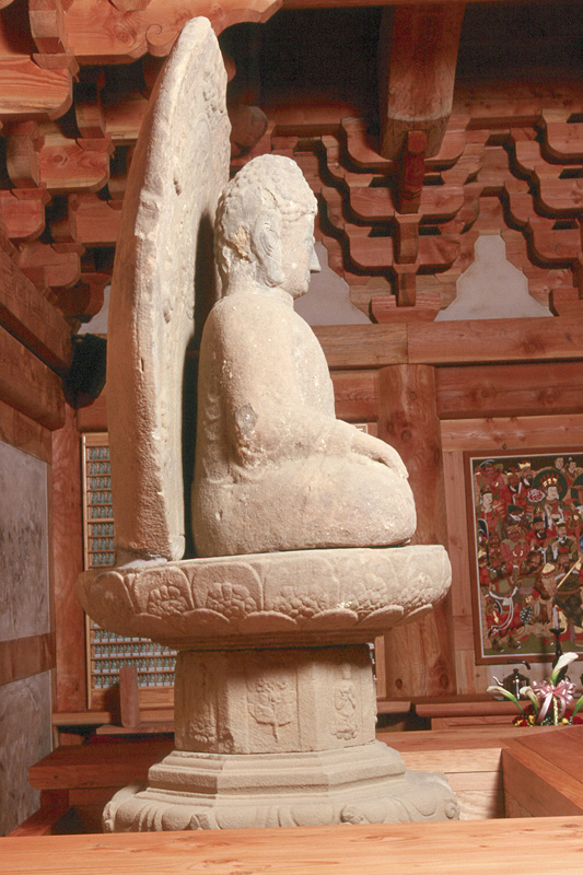 구미 해평리 석조여래좌상