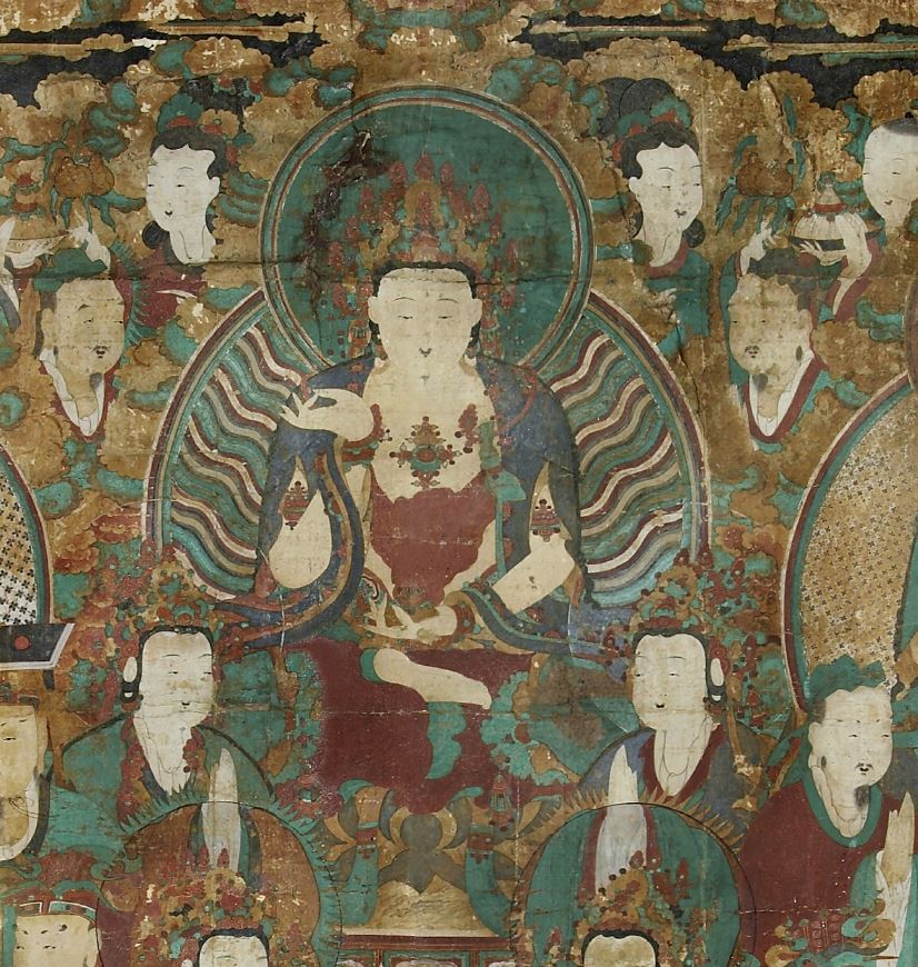 보물 구미 대둔사 삼장보살도(약호를 들고 있는 천장보살)