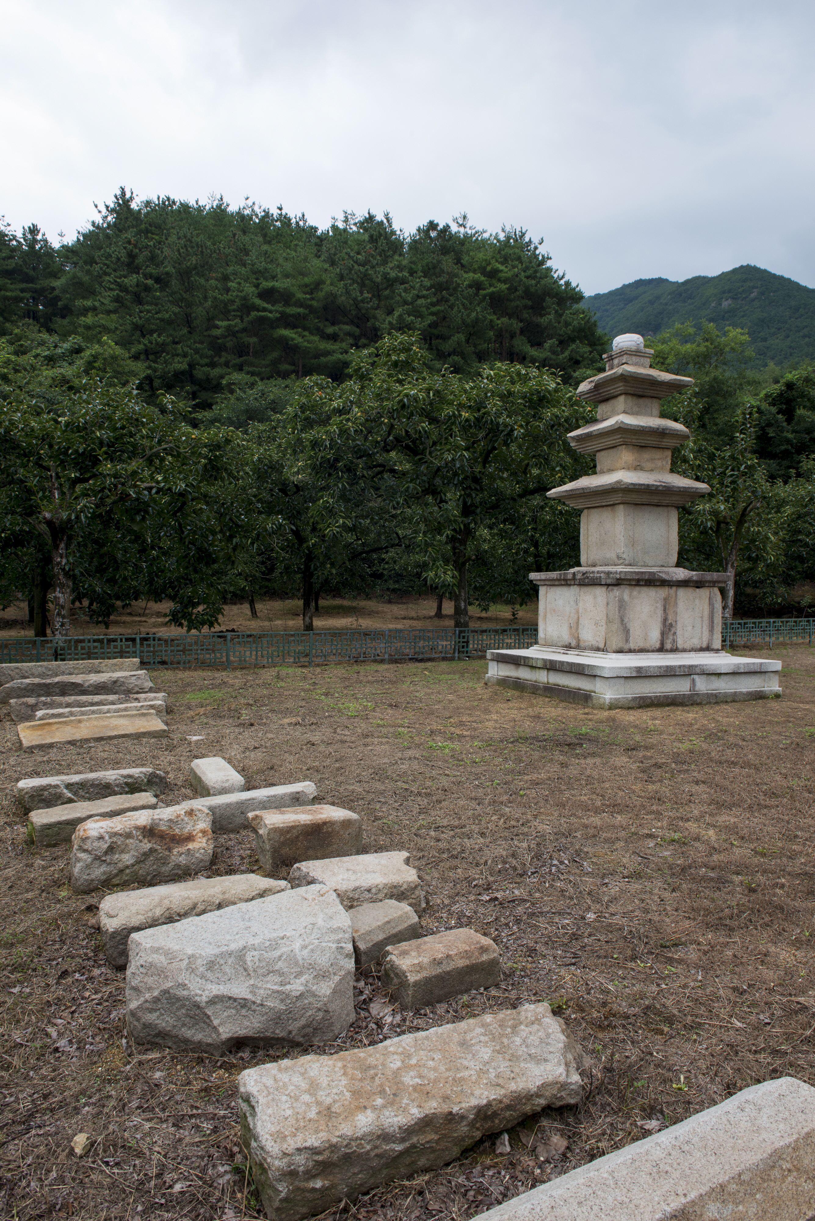 청도 장연사지 동·서 삼층석탑_서 삼층석탑과 석물들 (촬영년도 : 2015년)